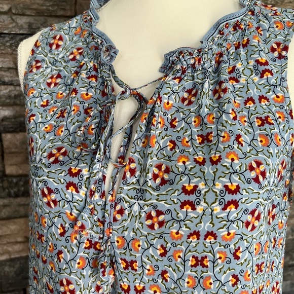 Max Studio Sleeveless Blue and Red Mini Sundress - Picture 4 of 8